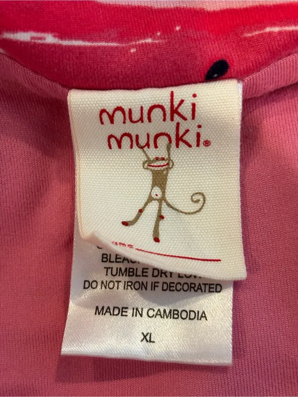Munki Munki Watermelon Pajama Set XL Pink Short Sleeve Top Crop Pants Stretch - Image 3