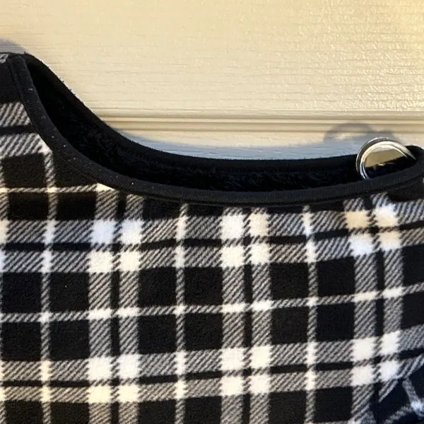 Hasting & Smith Womens Plaid Fleece Vest Black‎ White Sherpa Collar Zip Up M - Image 3