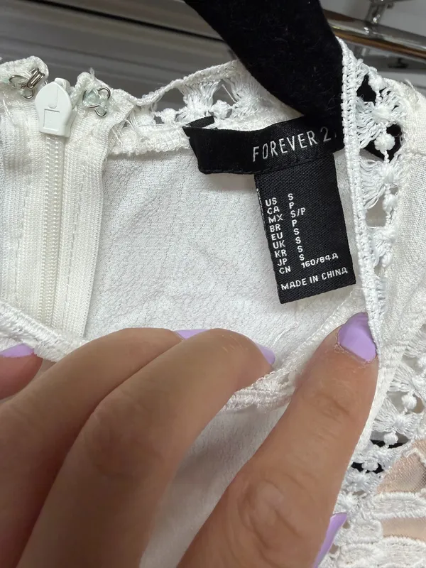 Forever 21 White Long Sleeve Dress - Image 5