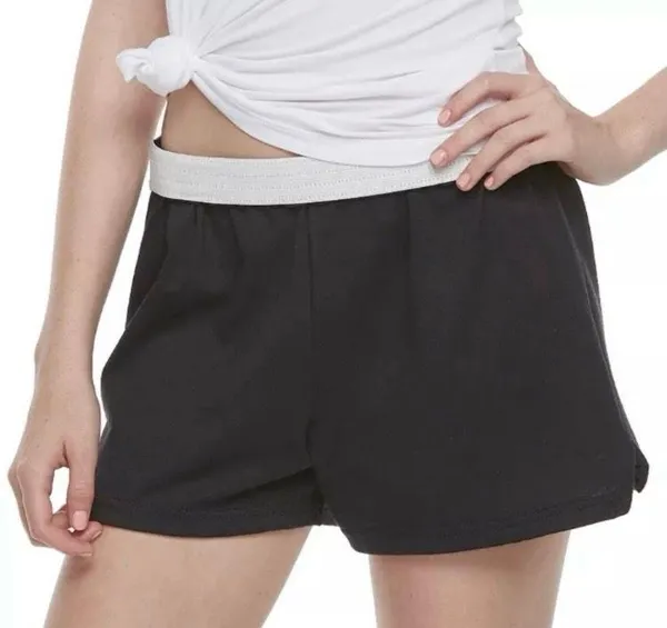 Y2K Soffe Black Cotton Short Shorts Roll Down High Waist - Image 3