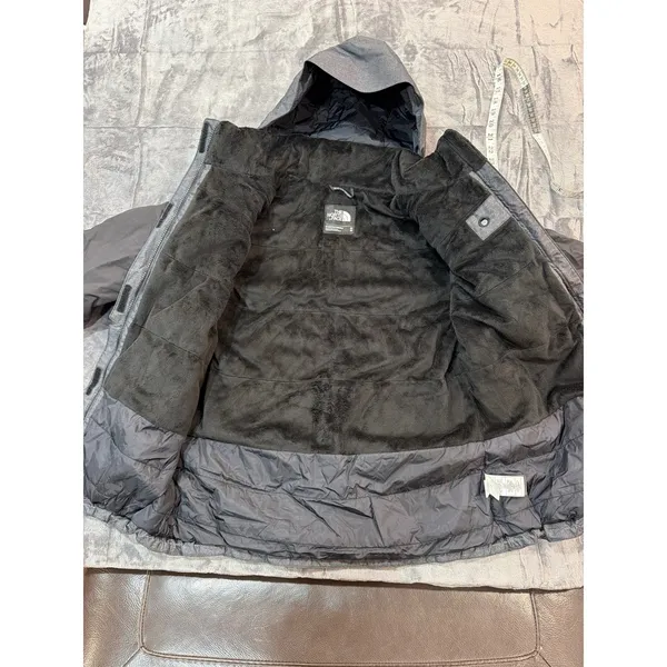 The North Face HyVent Jacket Womens Grey Black Hooded Waterproof Coat M - Image 9