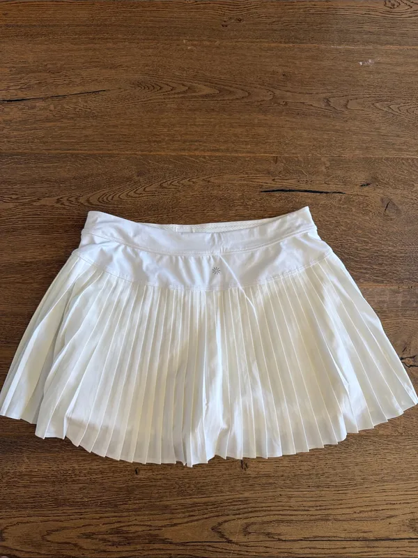 Athleta advantage White‎ Pleated Active Skort nwt large built in shorts - Image 2