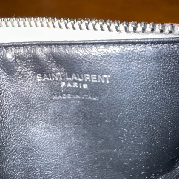 Saint Laurent YSL Cassandra Gray Leather Coin Purse Wallet - Image 9