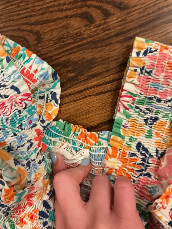 Floral peach love ruffle sleeve top - Image 3
