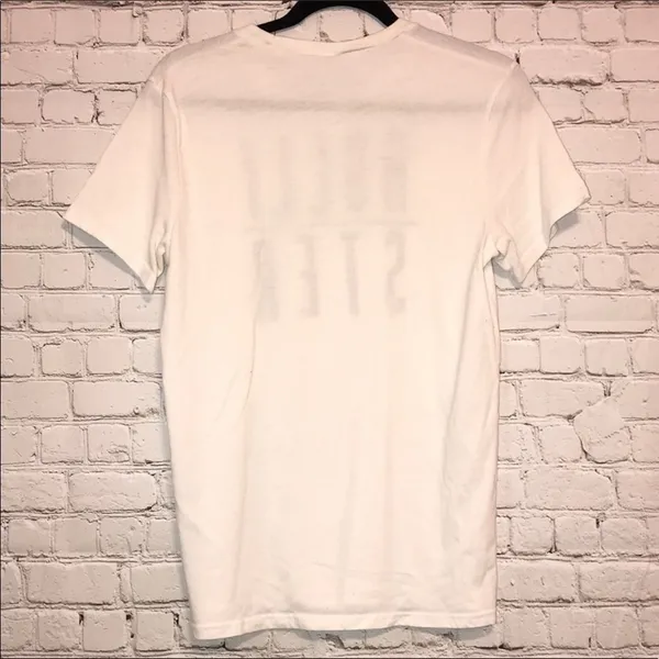 Hollister Graphic Tee Small White Logo T Shirt‎ Y2K Style Casual Streetwear - Image 3