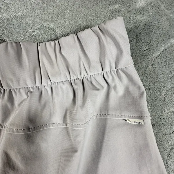 Vuori Miles Ankle Pants Women Small Beige Tapered Joggers Zip Pocket Performance - Image 4