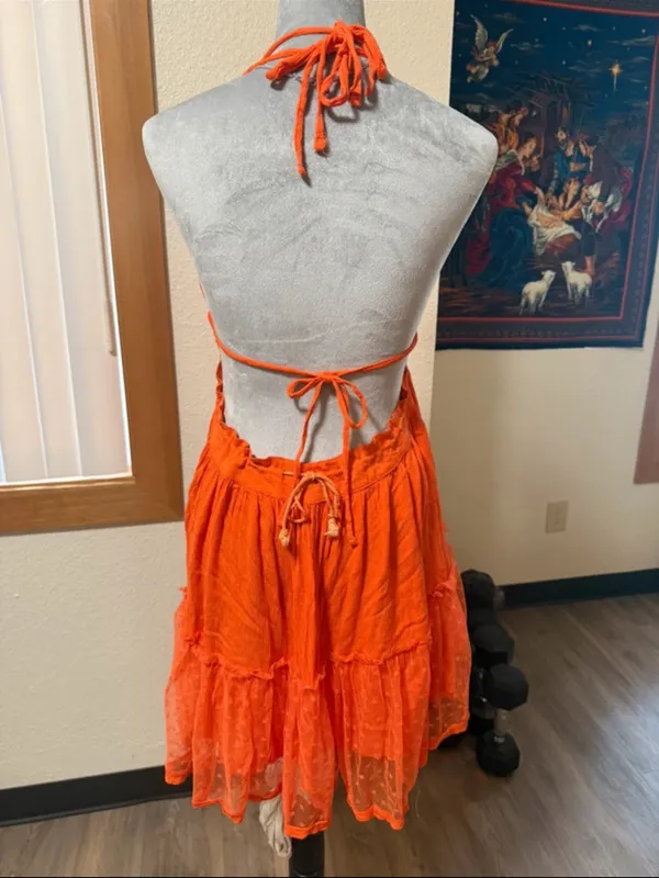 R.Vivimos Womens Summer Halter Deep V-Neck Mini Dress college gameday football M - Image 6