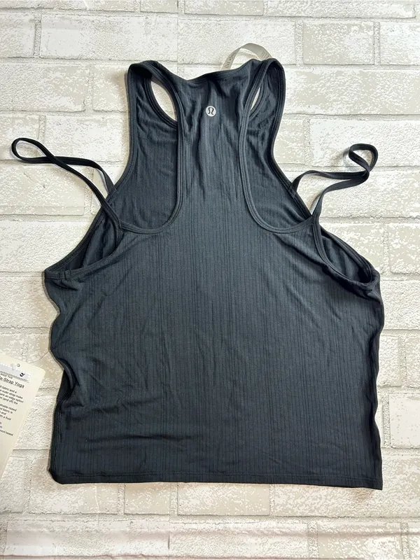 lululemon athletica Double Strapped Yoga Tank - Ribbed Black Size 8 - Image 4