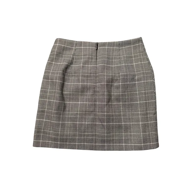NWOT H&M Women Mini Skirt Black White Houndstooth Size 0 Petite Lined Plaid - Image 3