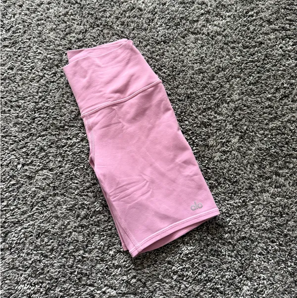 ALO Yoga Light Pink High-Rise Bike Shorts - Image 3