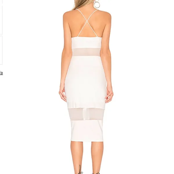 By The Way Revolve Naomi Mesh Cut Out Midi Dress in White NWT Sz Small - Image 3
