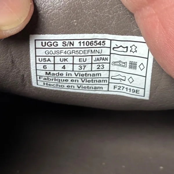 UGG Jass Suede Slip On Platform Sneakers Taupe Gray Casual Shoes Womens 6 - Image 6
