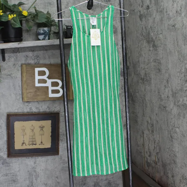 NWT Becca Womens Standard Cabo High-Neck Dress Cover Up Swim Emerald Green L - Image 4