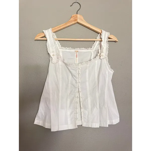 FREE PEOPLE Bridgette Corset Top in Clean Ivory Size Small NEW - Image 4