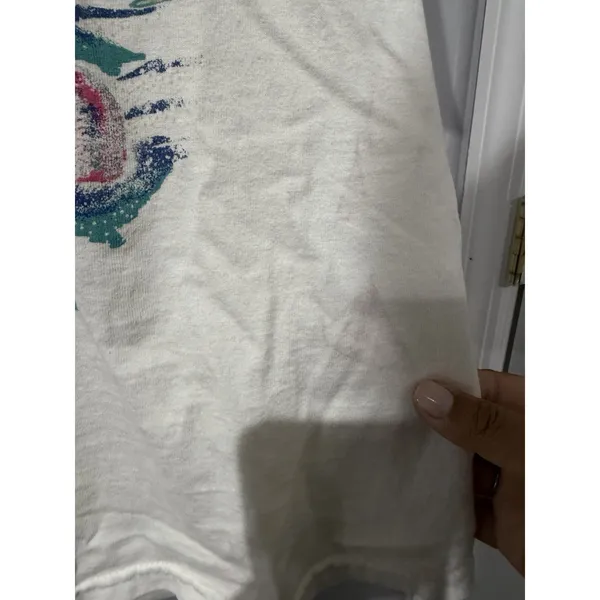 Vintage 90's Hanes Dolphin Seashell Graphic Tee T-Shirt Size Small Tropical W - Image 6