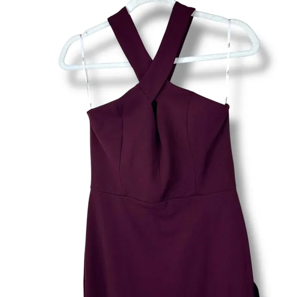 NEW Lulus Keep You Enchanted Dark Purple Cutout Halter Mermaid Maxi Dress - Image 6