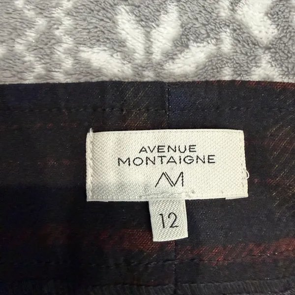 Avenue Montaigne Leo Kick Flare Pant Plaid Black Red Size 12 Dark Academia‎ - Image 4