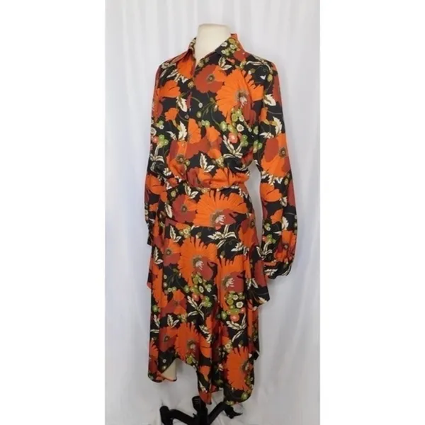 Revolve DODO BAR OR Natasha Dress Genia Floral‎ Retro Print Size 46 US Size 10 - Image 6