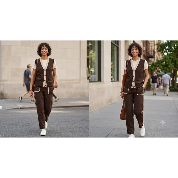Banana Republic Womens Brown Cotton Button Front Cardigan Sweater‎ Vest Small - Image 2
