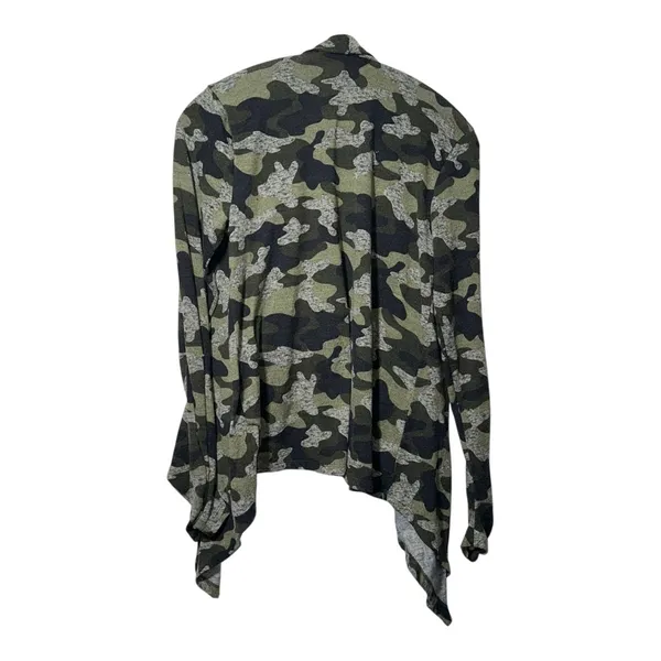 EUC BOBEAU Vibrant Green Camouflage‎ Open-Front Cardigan - large - Image 2