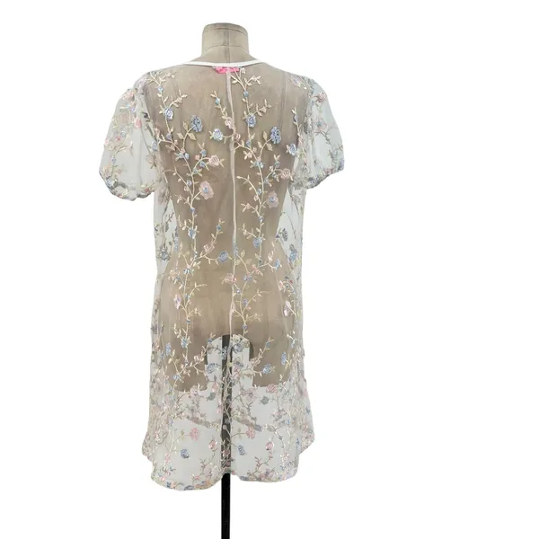 Dolls Kill Sugar Thrillz Forbidden Garden Dress‎ Embroidered Floral Sheer Medium - Image 7