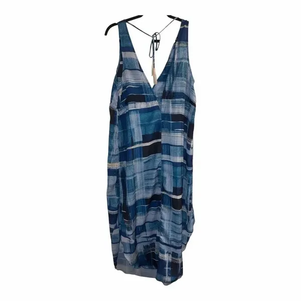 ✨LOVESTITCH Blue Watercolor Print V-Neck Midi Sz Sz Medium Dress✨ - Image 3