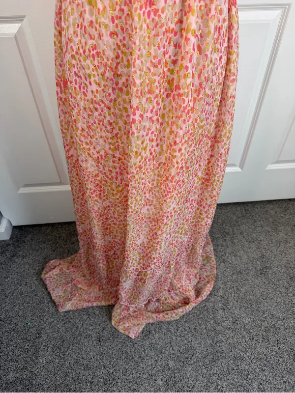 Koko + Mason Floral Halter Maxi Dress Size XL NWOT Open Back Smocked Boho - Image 7