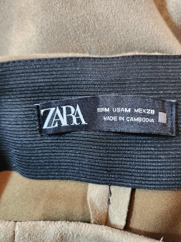 Zara Brown Faux Suede Skinny Ankle Pants Size Medium - Image 10