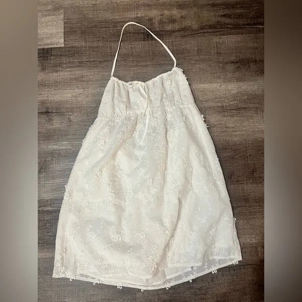 PRINCESS POLLY Daisy Chains Halter Mini Dress - White - Image 4