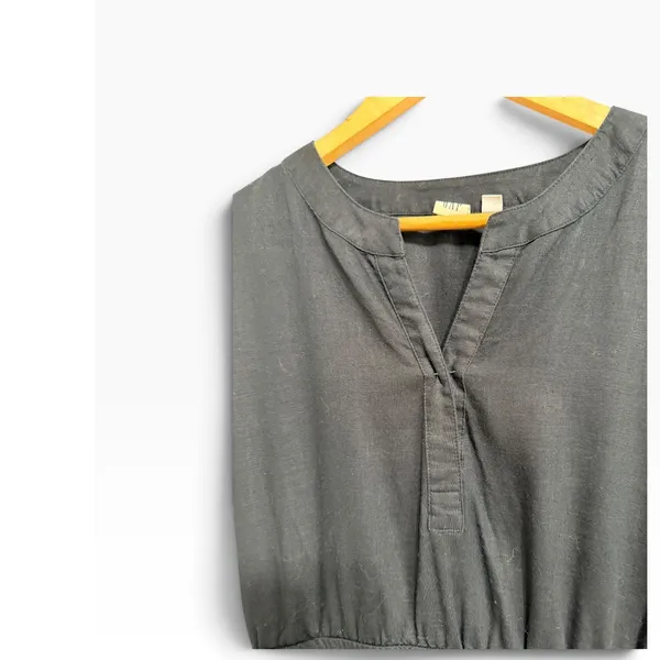Gap Minimalist Coastal Linen Blend Dress Black size 4 - Image 4