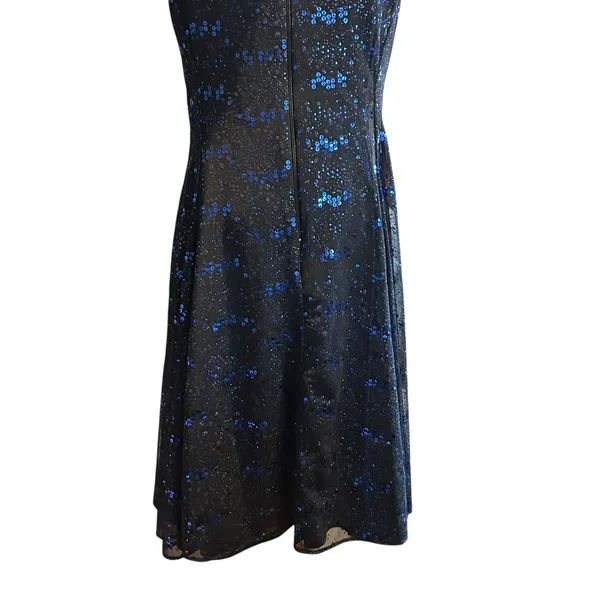 Black Dress Blue Sequin Formal USA Southeastern Performance Apparel SZ 10 LBD - Image 7