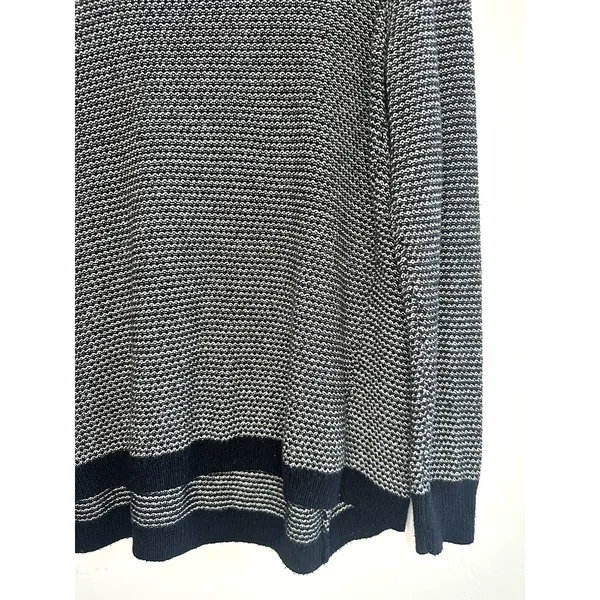 Madewell Size L Women's Pullover Striped Black‎ White Textured Knit Long Sleeve - Image 7