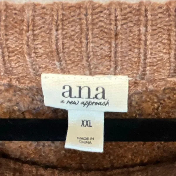 NWT a.n.a Plus Womens Crew Neck Long‎ Sleeve Pullover Sweater XXL Brown Boxy Fit - Image 7