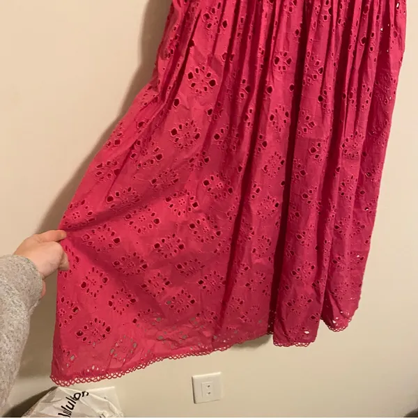 NWT House of Harlow 1960 Pink Eyelet Midi Dress size XS - Image 14
