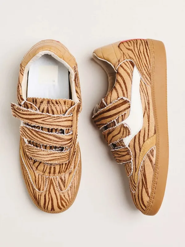Dolce Vita Velcro Sneakers Tan Print - Image 2