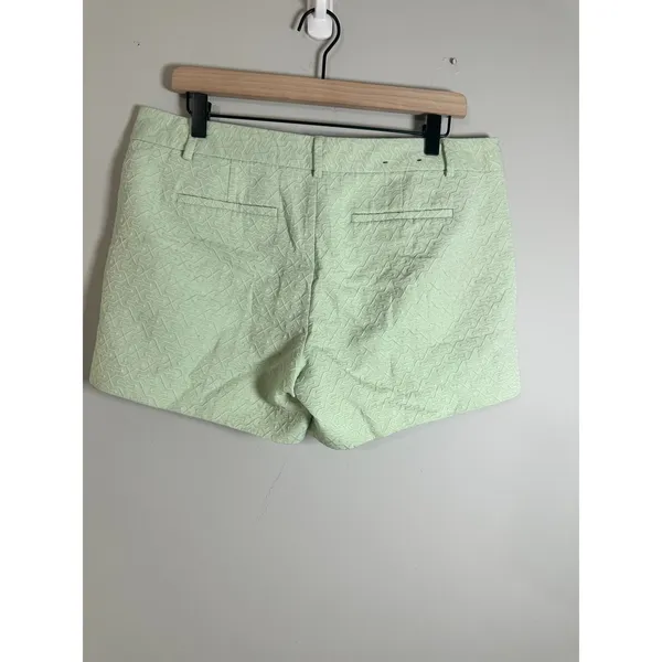 Banana Republic Womens Mint Green Textured Jacquard Shorts Geometric‎ Size 10 - Image 4