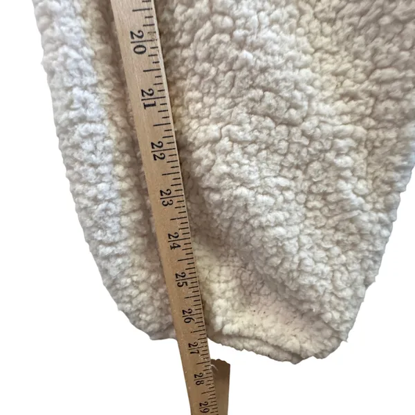 Aerie‎ Sherpa One Piece Pajamas Snow Way Fleece Hooded Onesie Cream White M NWT - Image 9