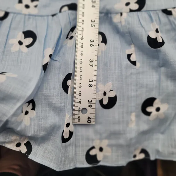 Kate Spade Sz XS Floral Dot Smocked Midi Dress Blue Puff Sleeve NWOT Cottagecore - Image 8