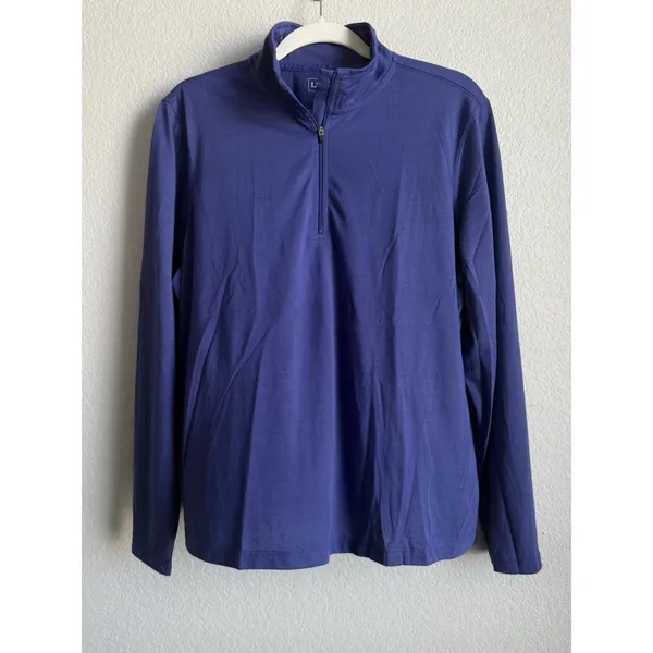 L.L. Bean Access Trail Pullover Quarter‎ Zip Women's XL Purple Top Minimalist - Image 3