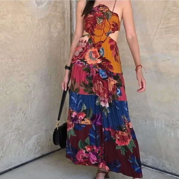 Farm Rio Floral Multicolor Maxi Dress - Image 3