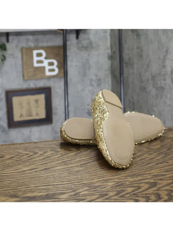 A New Day Womens Sammie Shoes Sequin Ballet Flats 94685489 Gold Yellow 9M - Image 5