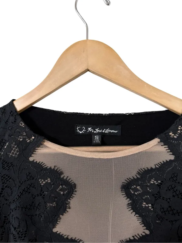 FOR LOVE & LEMONS Noir Mesh Lace Long Sleeve Mini Dress - Image 7