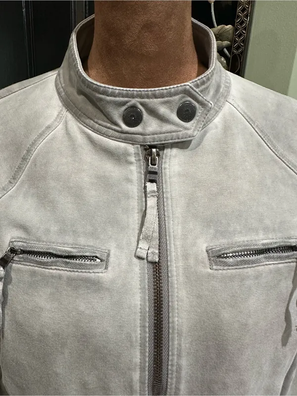 Marrakech by Anthropologie Gray Knit French Terry Moto Jacket – Size Small - Image 4