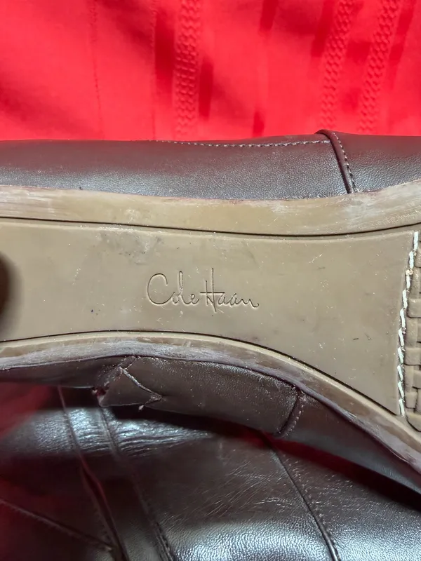 Cole Haan Nike Air Brown Leather Side Zip Buckle Ankle Boots Heels - Image 6