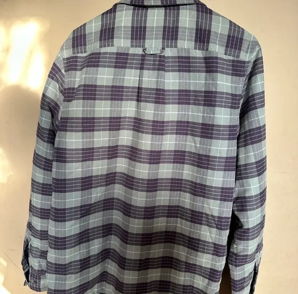 The North Face men’s purple and grey plaid insulated flannel - Image 2