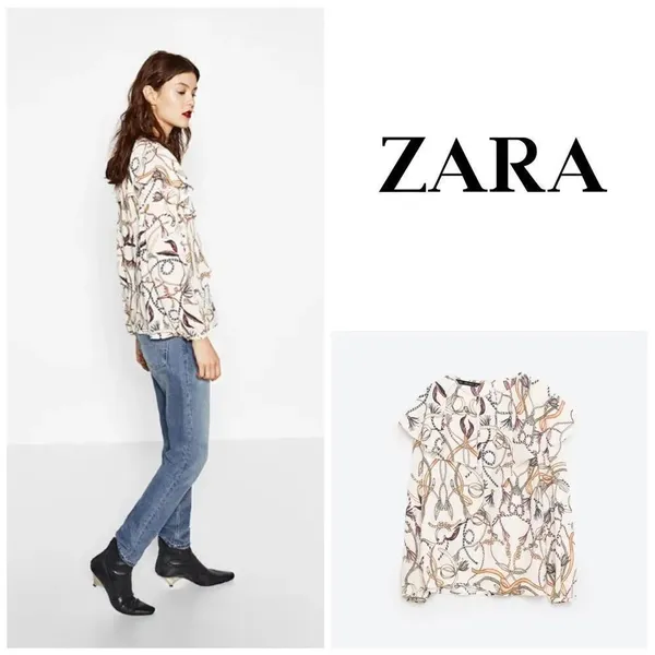 ✨DOUBLE FRILL CHAIN PRINT TOP✨ - Image 4
