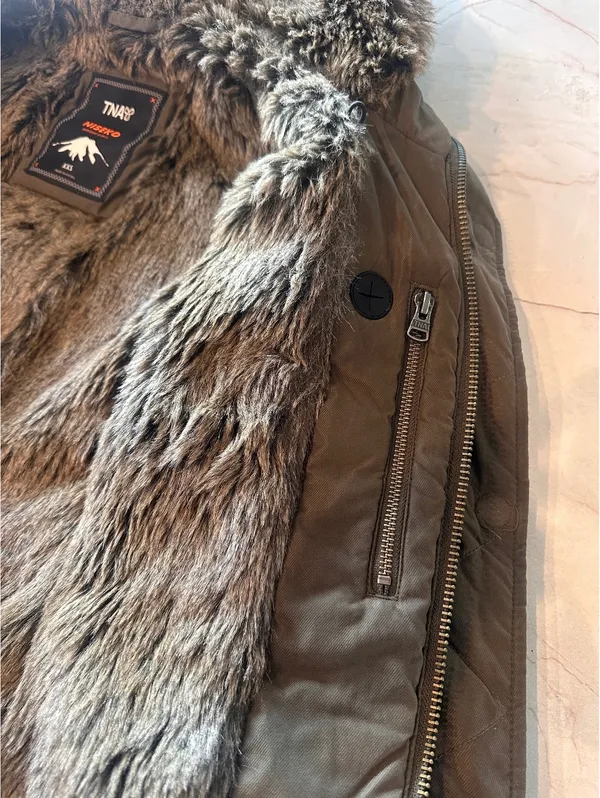 TNA Aritzia Niesko Heritage Series Faux Fur Lined Hooded Jacket Coat Women’s XXS - Image 10