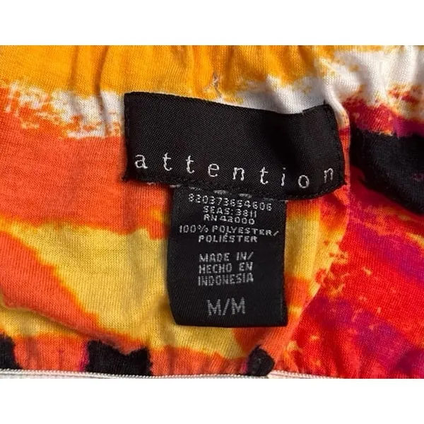 Attention Women's vibrant strapless abstract pattern‎ maxi dress size Medium - Image 7
