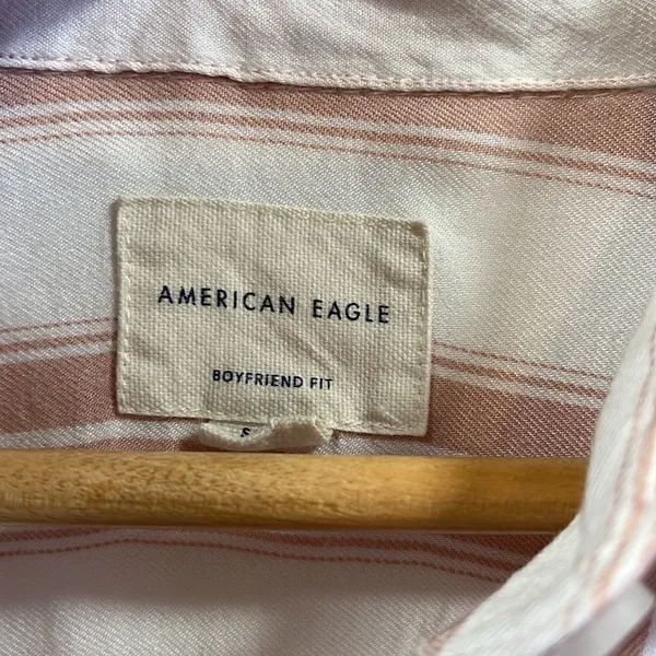 American Eagle striped boyfriend fit button down shirt - Image 3
