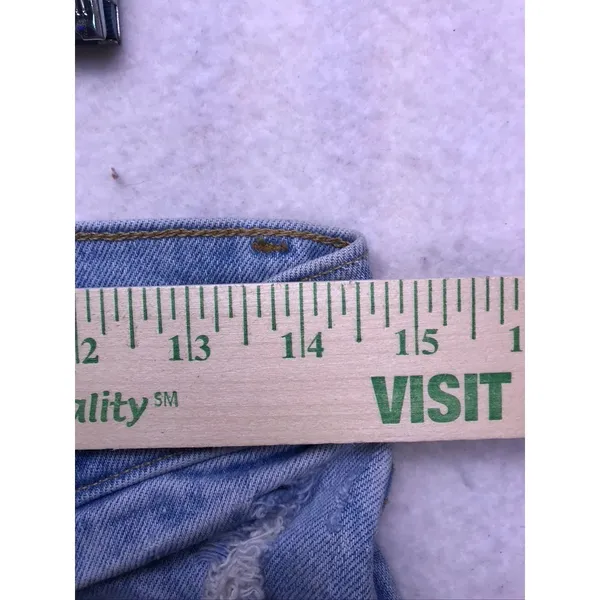 Abercrombie & Fitch 90s Straight Jeans‎ Women 28/6L Light Blue Ripped - Image 10